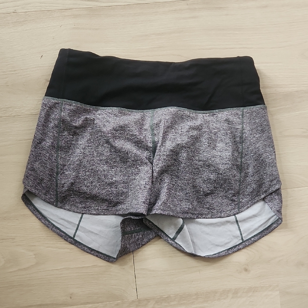 lululemon athletica Black and Heathered Gray Shorts 3.5" Inseam Speed Up Hr